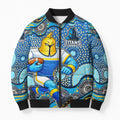 Gold Coast Titans Bomber Puffer Jacket Aboriginal Dot Pattern - Rugby Mascot Heritage Pride