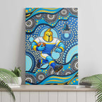 Gold Coast Titans Canvas Wall Art Aboriginal Dot Pattern - Rugby Mascot Heritage Pride