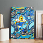 Gold Coast Titans Canvas Wall Art Aboriginal Dot Pattern - Rugby Mascot Heritage Pride