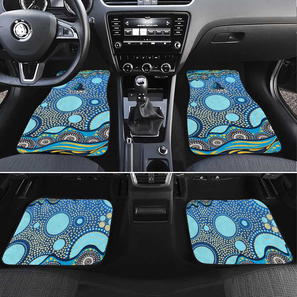Gold Coast Titans Car Mats Aboriginal Dot Pattern - Rugby Mascot Heritage Pride