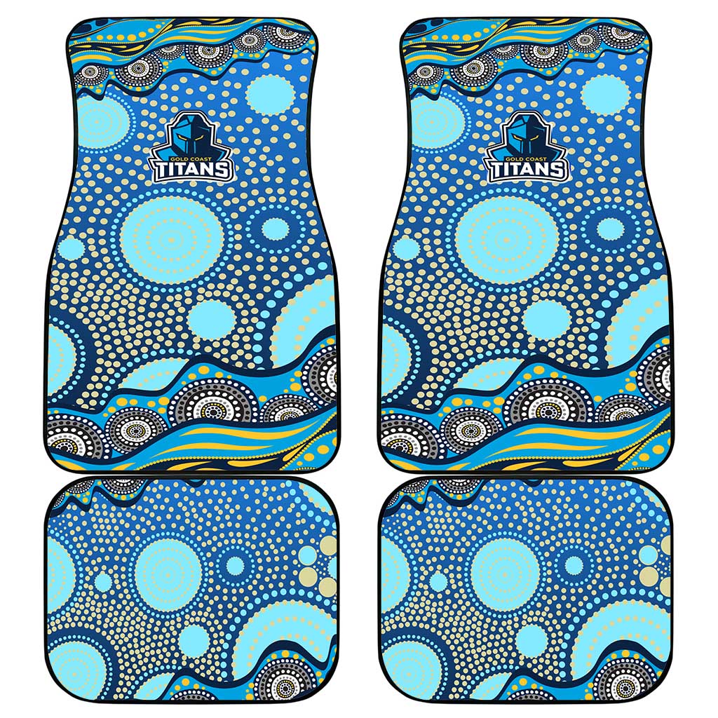 Gold Coast Titans Car Mats Aboriginal Dot Pattern - Rugby Mascot Heritage Pride