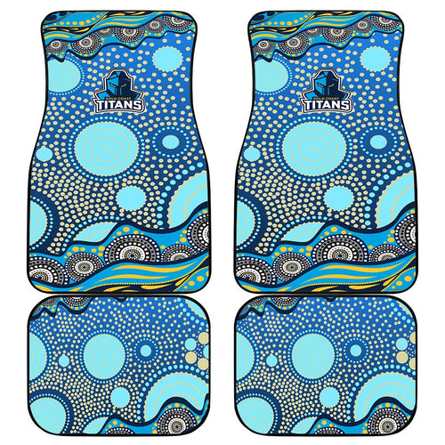 Gold Coast Titans Car Mats Aboriginal Dot Pattern - Rugby Mascot Heritage Pride