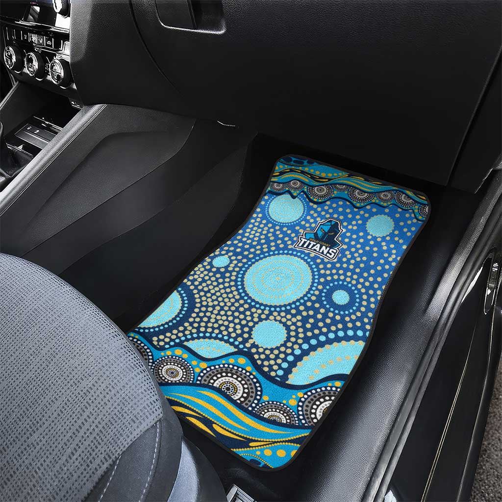 Gold Coast Titans Car Mats Aboriginal Dot Pattern - Rugby Mascot Heritage Pride