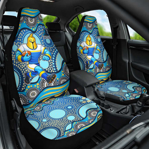 Gold Coast Titans Car Seat Cover Aboriginal Dot Pattern - Rugby Mascot Heritage Pride
