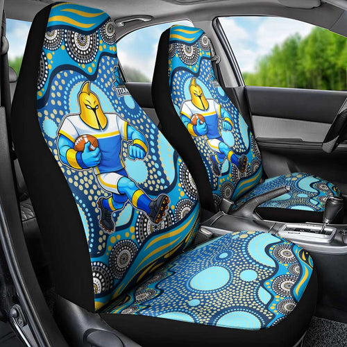 Gold Coast Titans Car Seat Cover Aboriginal Dot Pattern - Rugby Mascot Heritage Pride