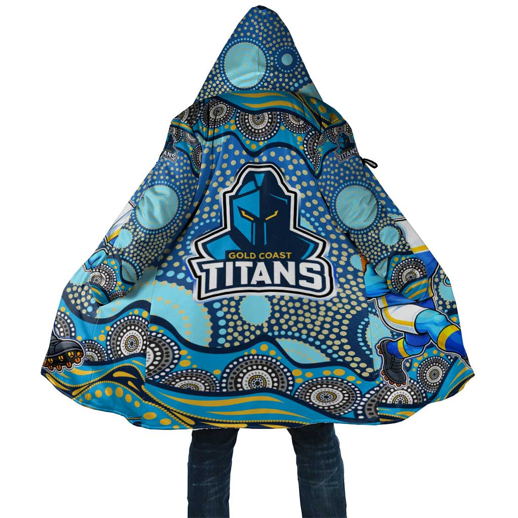 Gold Coast Titans Cloak Aboriginal Dot Pattern - Rugby Mascot Heritage Pride