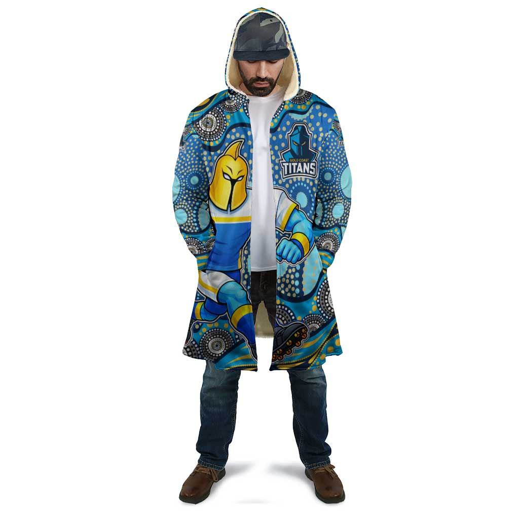 Gold Coast Titans Cloak Aboriginal Dot Pattern - Rugby Mascot Heritage Pride