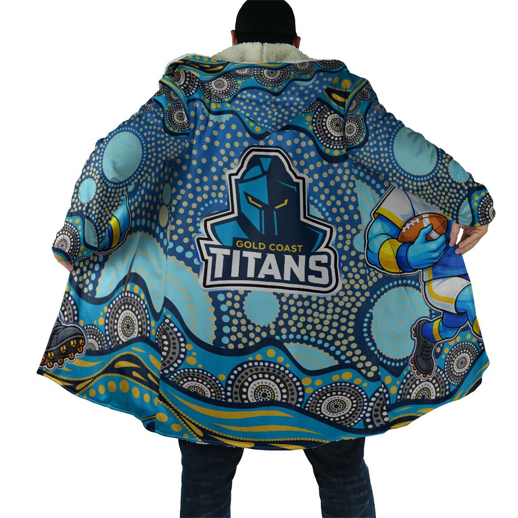 Gold Coast Titans Cloak Aboriginal Dot Pattern - Rugby Mascot Heritage Pride