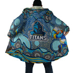 Gold Coast Titans Cloak Aboriginal Dot Pattern - Rugby Mascot Heritage Pride