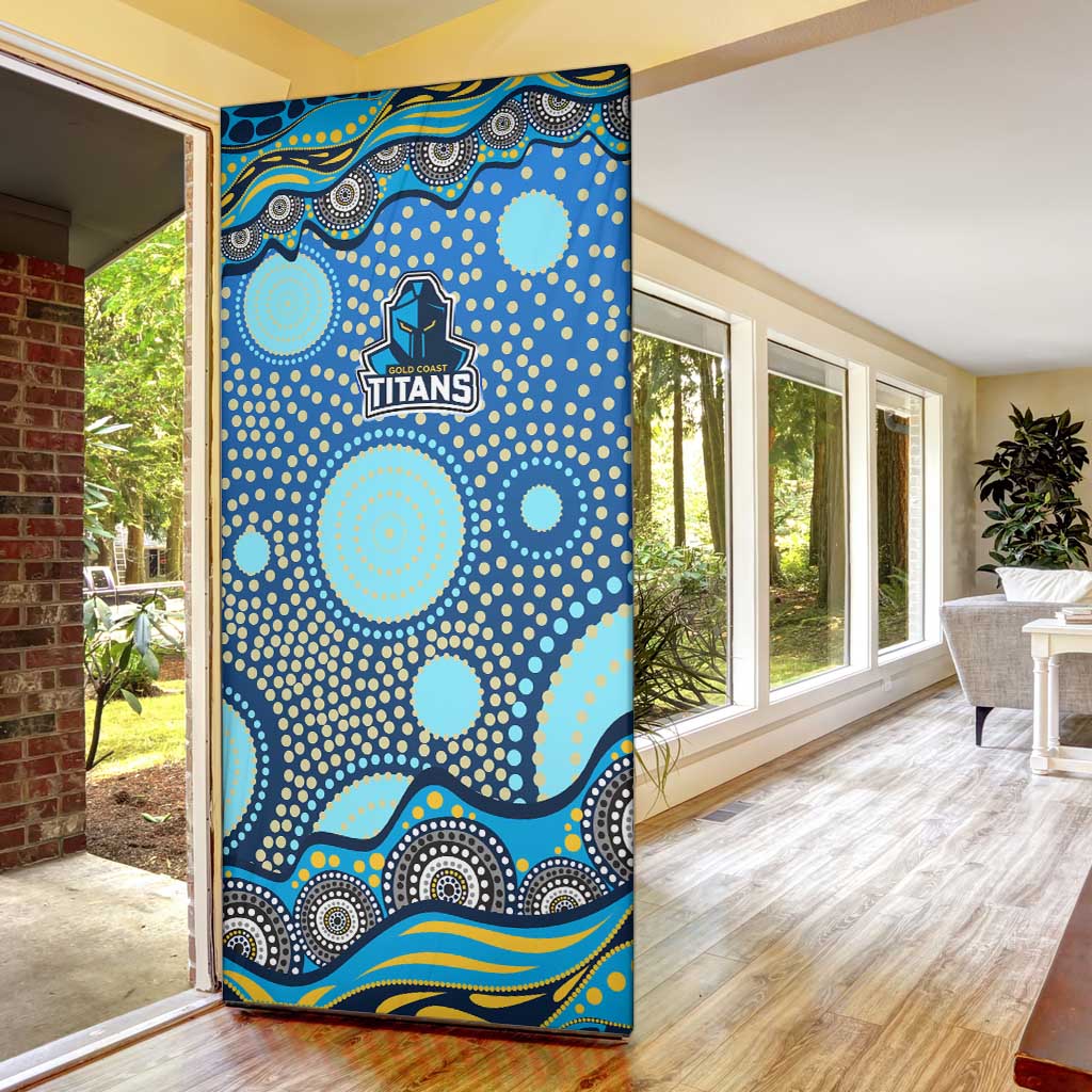 Gold Coast Titans Door Cover Aboriginal Dot Pattern - Rugby Mascot Heritage Pride