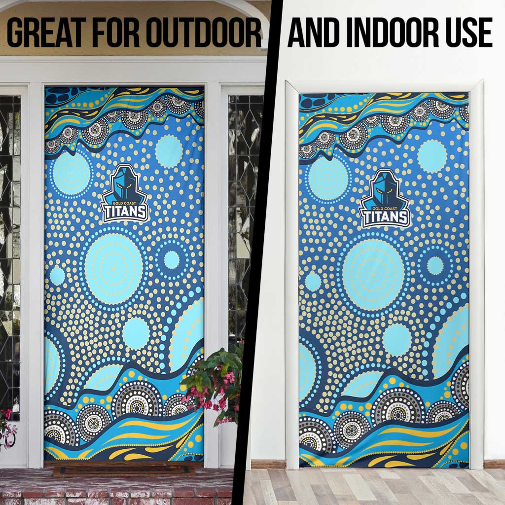 Gold Coast Titans Door Cover Aboriginal Dot Pattern - Rugby Mascot Heritage Pride