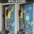 Gold Coast Titans Door Cover Aboriginal Dot Pattern - Rugby Mascot Heritage Pride
