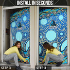 Gold Coast Titans Door Cover Aboriginal Dot Pattern - Rugby Mascot Heritage Pride