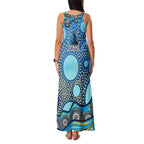 Gold Coast Titans Family Matching Tank Maxi Dress and Hawaiian Shirt Aboriginal Dot Pattern - Rugby Mascot Heritage Pride