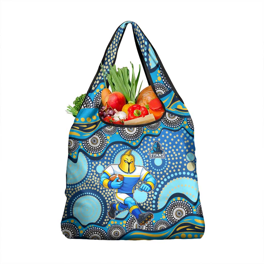 Gold Coast Titans Grocery Bag Aboriginal Dot Pattern - Rugby Mascot Heritage Pride