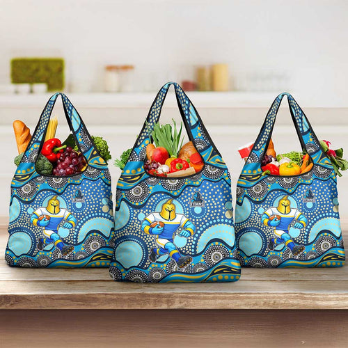 Gold Coast Titans Grocery Bag Aboriginal Dot Pattern - Rugby Mascot Heritage Pride