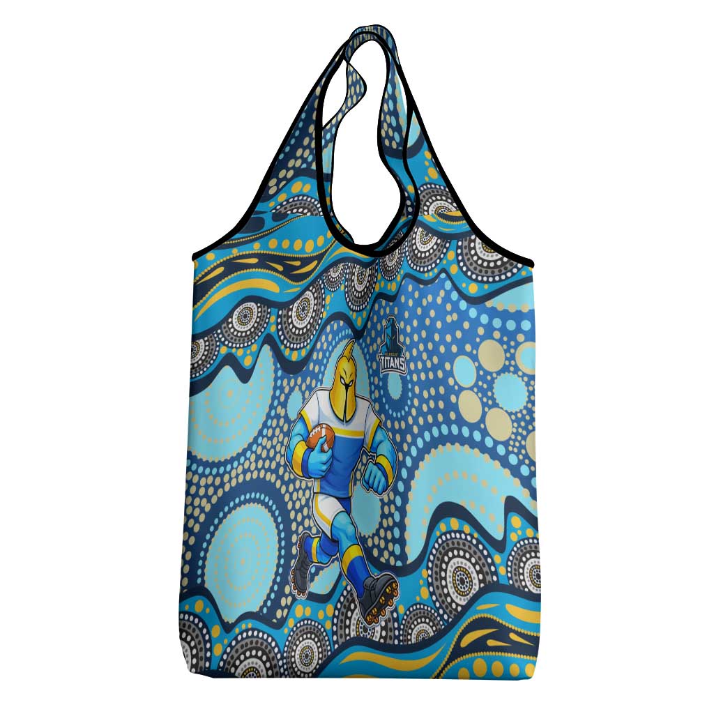 Gold Coast Titans Grocery Bag Aboriginal Dot Pattern - Rugby Mascot Heritage Pride