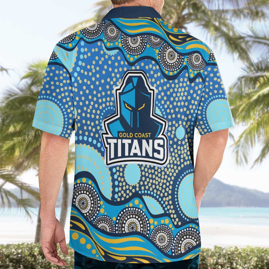 Gold Coast Titans Hawaiian Shirt Aboriginal Dot Pattern - Rugby Mascot Heritage Pride