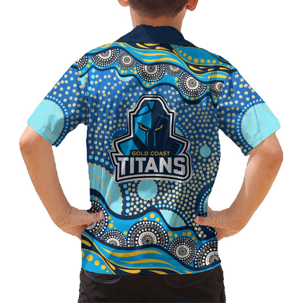 Gold Coast Titans Hawaiian Shirt Aboriginal Dot Pattern - Rugby Mascot Heritage Pride