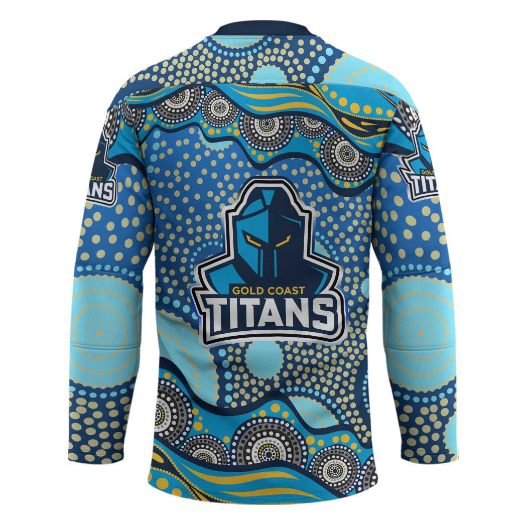 Gold Coast Titans Hockey Jersey Aboriginal Dot Pattern - Rugby Mascot Heritage Pride