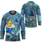 Gold Coast Titans Hockey Jersey Aboriginal Dot Pattern - Rugby Mascot Heritage Pride