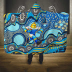 Gold Coast Titans Hooded Blanket Aboriginal Dot Pattern - Rugby Mascot Heritage Pride