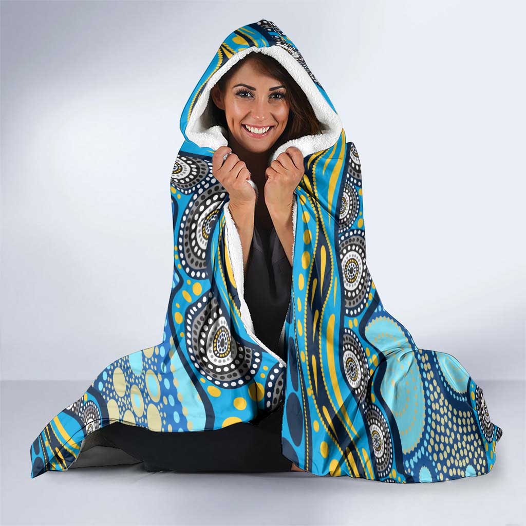 Gold Coast Titans Hooded Blanket Aboriginal Dot Pattern - Rugby Mascot Heritage Pride