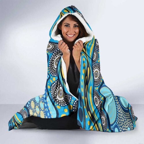 Gold Coast Titans Hooded Blanket Aboriginal Dot Pattern - Rugby Mascot Heritage Pride