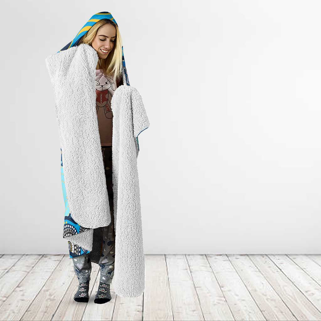 Gold Coast Titans Hooded Blanket Aboriginal Dot Pattern - Rugby Mascot Heritage Pride