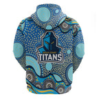 Gold Coast Titans Hoodie Aboriginal Dot Pattern - Rugby Mascot Heritage Pride