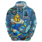 Gold Coast Titans Hoodie Aboriginal Dot Pattern - Rugby Mascot Heritage Pride