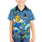 Gold Coast Titans Kid Hawaiian Shirt Aboriginal Dot Pattern - Rugby Mascot Heritage Pride