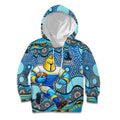 Gold Coast Titans Kid Hoodie Aboriginal Dot Pattern - Rugby Mascot Heritage Pride