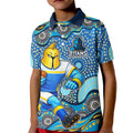 Gold Coast Titans Kid Polo Shirt Aboriginal Dot Pattern - Rugby Mascot Heritage Pride