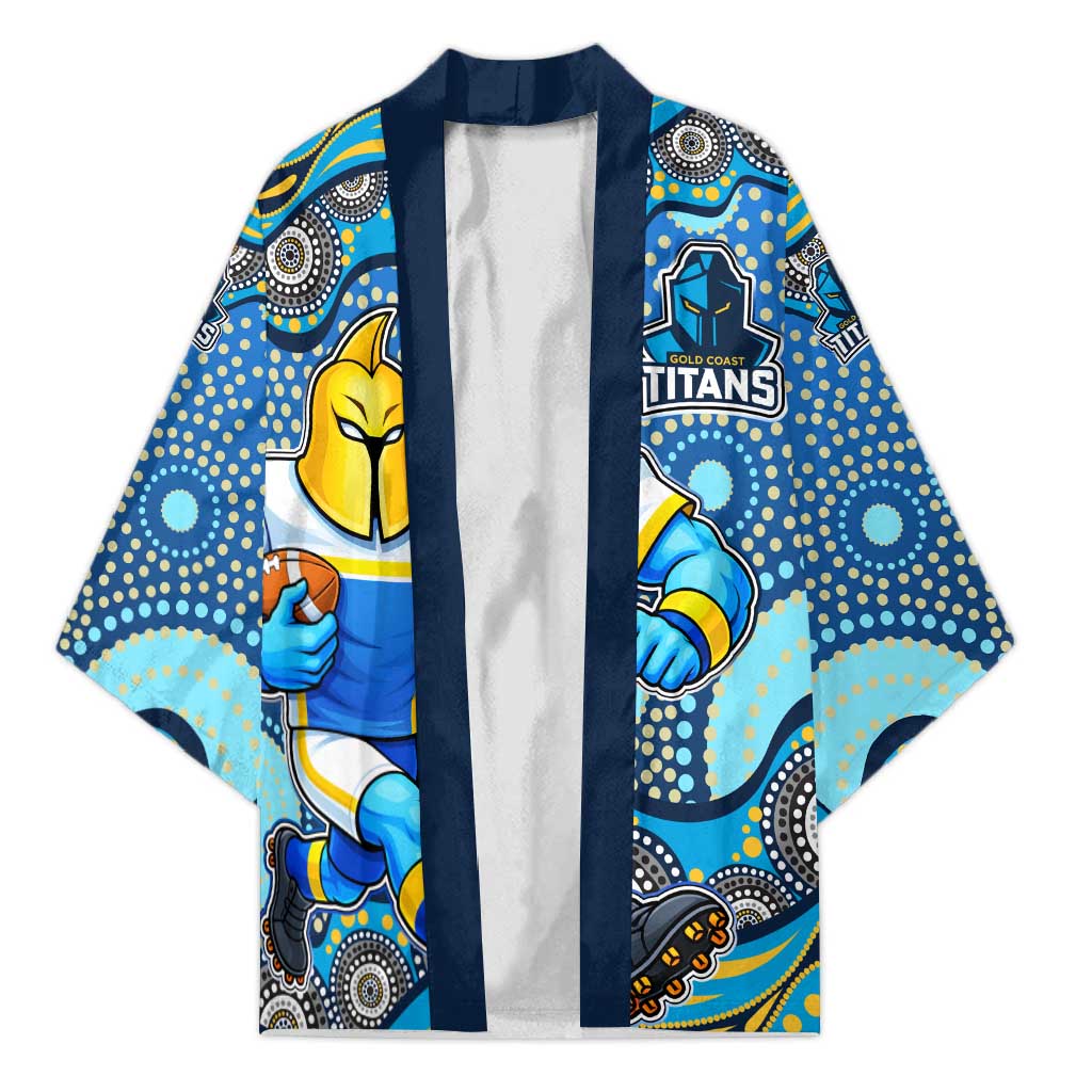 Gold Coast Titans Kimono Aboriginal Dot Pattern - Rugby Mascot Heritage Pride