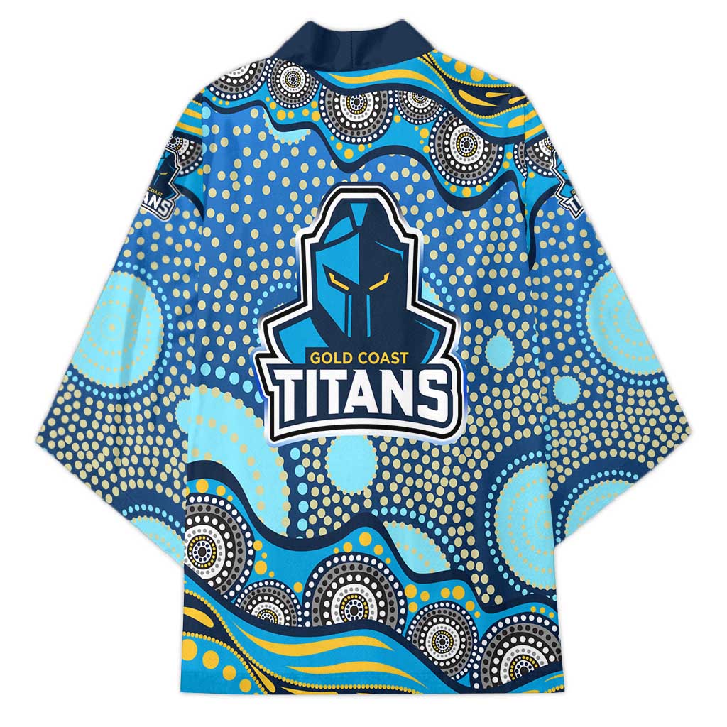 Gold Coast Titans Kimono Aboriginal Dot Pattern - Rugby Mascot Heritage Pride