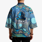 Gold Coast Titans Kimono Aboriginal Dot Pattern - Rugby Mascot Heritage Pride