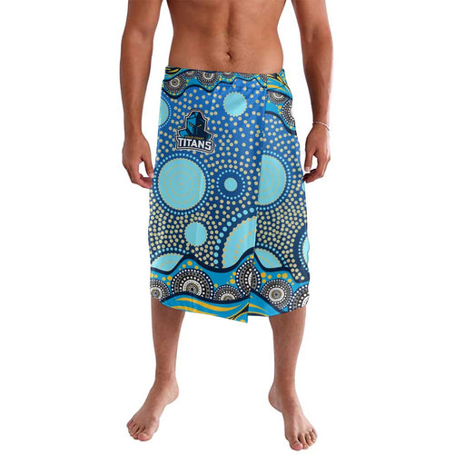 Gold Coast Titans Lavalava Aboriginal Dot Pattern - Rugby Mascot Heritage Pride
