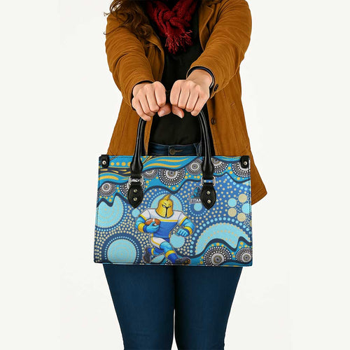 Gold Coast Titans Leather Bag Aboriginal Dot Pattern - Rugby Mascot Heritage Pride