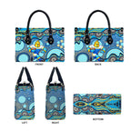 Gold Coast Titans Leather Bag Aboriginal Dot Pattern - Rugby Mascot Heritage Pride