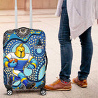 Gold Coast Titans Luggage Cover Aboriginal Dot Pattern - Rugby Mascot Heritage Pride