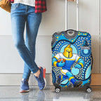 Gold Coast Titans Luggage Cover Aboriginal Dot Pattern - Rugby Mascot Heritage Pride