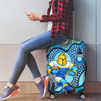 Gold Coast Titans Luggage Cover Aboriginal Dot Pattern - Rugby Mascot Heritage Pride