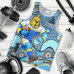 Gold Coast Titans Men Tank Top Aboriginal Dot Pattern - Rugby Mascot Heritage Pride