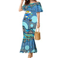 Gold Coast Titans Mermaid Dress Aboriginal Dot Pattern - Rugby Mascot Heritage Pride