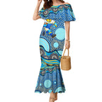 Gold Coast Titans Mermaid Dress Aboriginal Dot Pattern - Rugby Mascot Heritage Pride