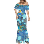 Gold Coast Titans Mermaid Dress Aboriginal Dot Pattern - Rugby Mascot Heritage Pride