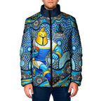 Gold Coast Titans Padded Jacket Aboriginal Dot Pattern - Rugby Mascot Heritage Pride