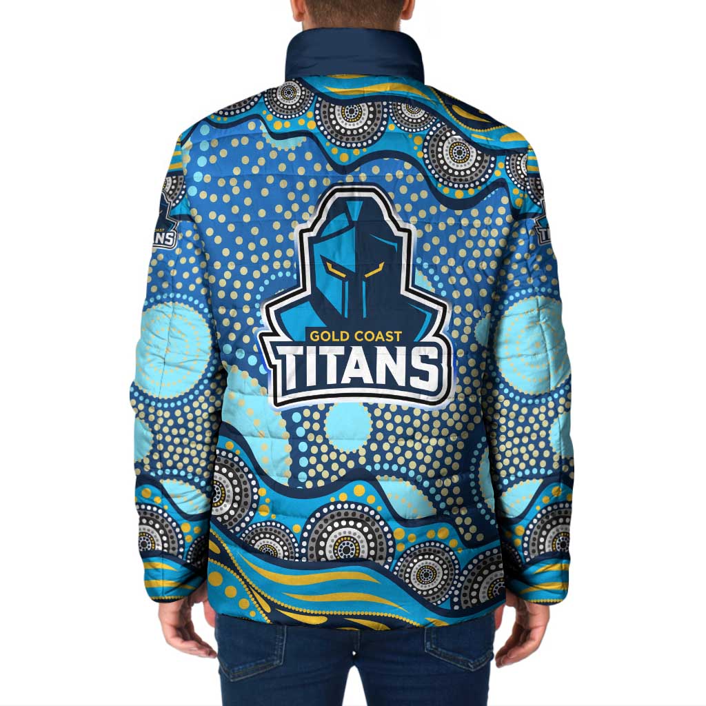 Gold Coast Titans Padded Jacket Aboriginal Dot Pattern - Rugby Mascot Heritage Pride