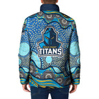 Gold Coast Titans Padded Jacket Aboriginal Dot Pattern - Rugby Mascot Heritage Pride